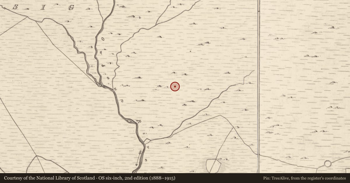 Ordnance Survey six-inch map, 2nd edition (1888–1915) covering the location of Hut site, Mangerton, County Kerry, with a pin at the register's coordinates