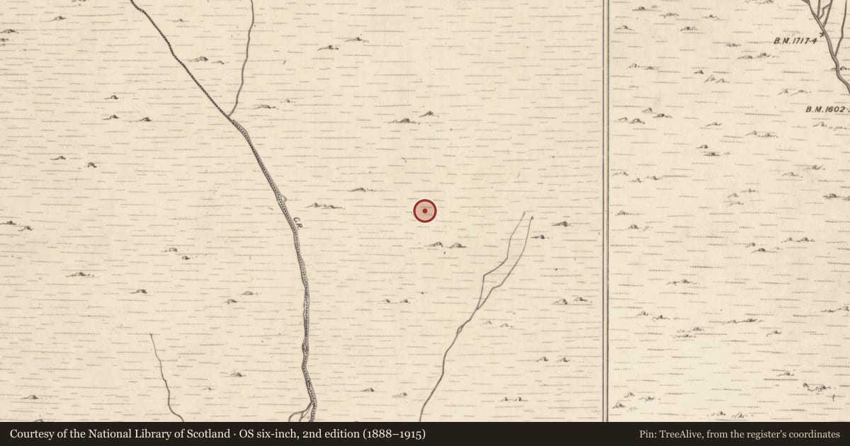 Ordnance Survey six-inch map, 2nd edition (1888–1915) covering the location of Hut site, Mangerton, County Kerry, with a pin at the register's coordinates