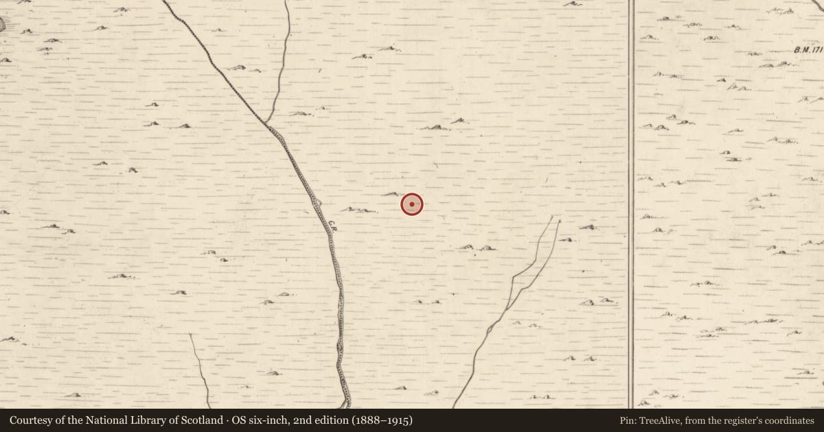 Ordnance Survey six-inch map, 2nd edition (1888–1915) covering the location of Hut site, Mangerton, County Kerry, with a pin at the register's coordinates