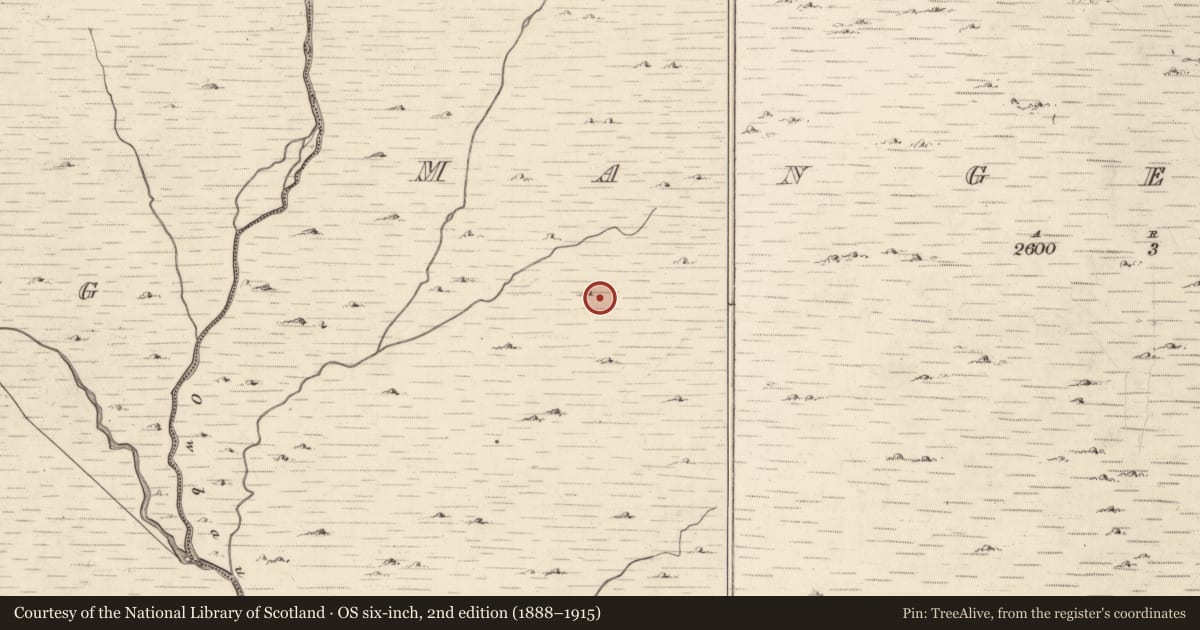 Ordnance Survey six-inch map, 2nd edition (1888–1915) covering the location of Hut site, Mangerton, County Kerry, with a pin at the register's coordinates