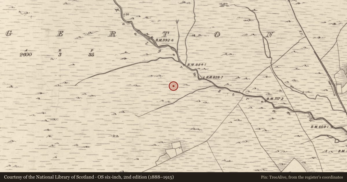 Ordnance Survey six-inch map, 2nd edition (1888–1915) covering the location of Enclosure, Mangerton, County Kerry, with a pin at the register's coordinates