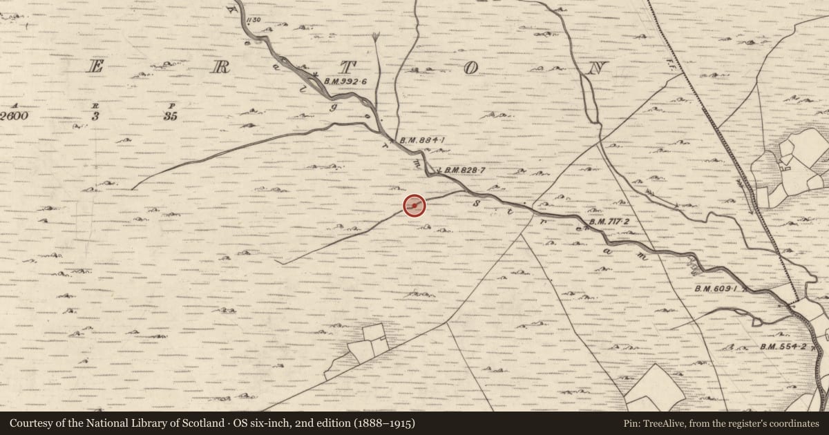 Ordnance Survey six-inch map, 2nd edition (1888–1915) covering the location of Fulacht fia, Mangerton, County Kerry, with a pin at the register's coordinates