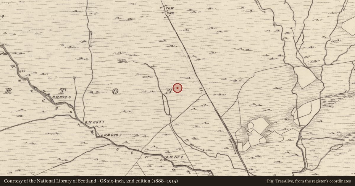 Ordnance Survey six-inch map, 2nd edition (1888–1915) covering the location of Field boundary, Gortaloughane, Mangerton, County Kerry, with a pin at the register's coordinates
