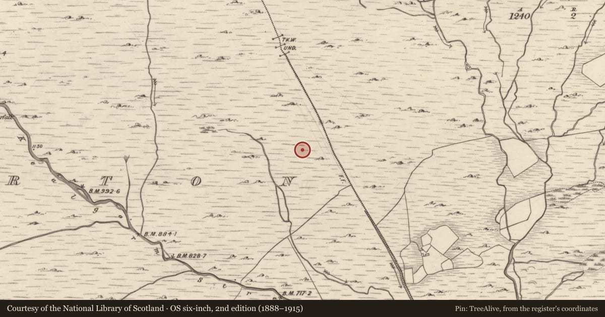 Ordnance Survey six-inch map, 2nd edition (1888–1915) covering the location of Hut site, Mangerton, County Kerry, with a pin at the register's coordinates