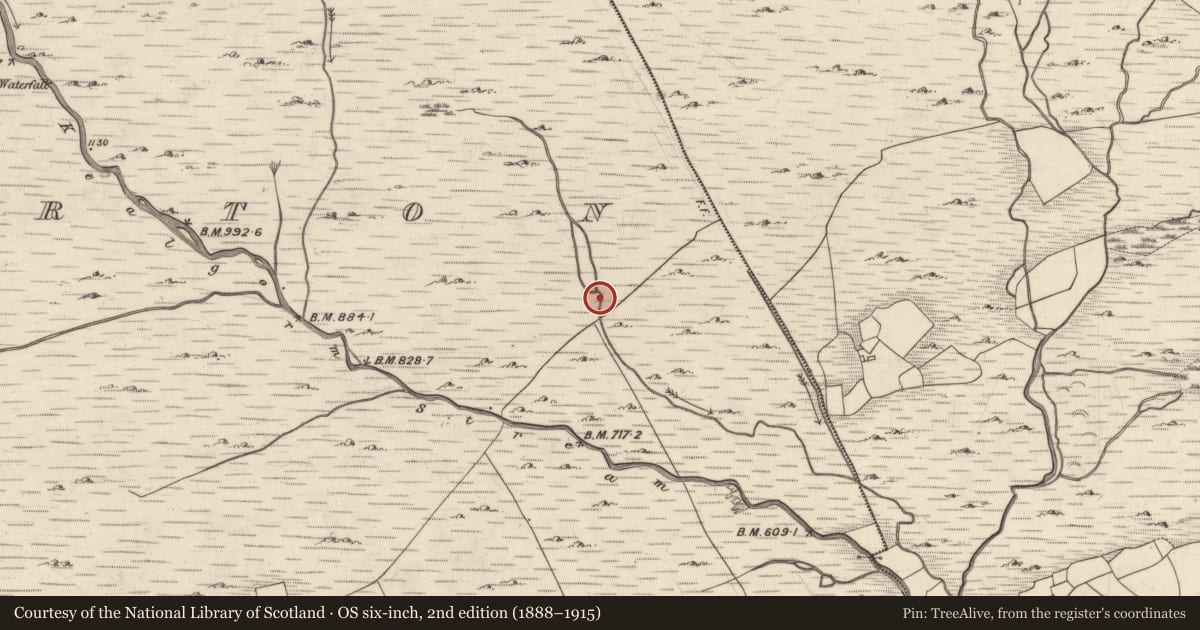 Ordnance Survey six-inch map, 2nd edition (1888–1915) covering the location of Fulacht fia, Mangerton, County Kerry, with a pin at the register's coordinates