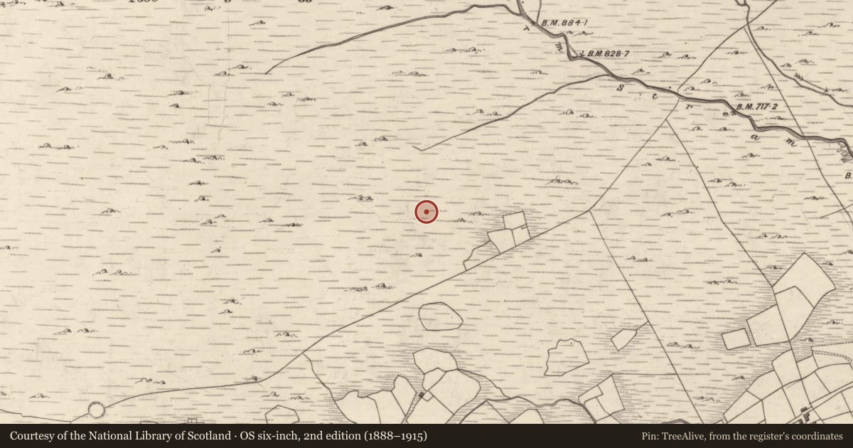 Ordnance Survey six-inch map, 2nd edition (1888–1915) covering the location of Hut site, Mangerton, County Kerry, with a pin at the register's coordinates