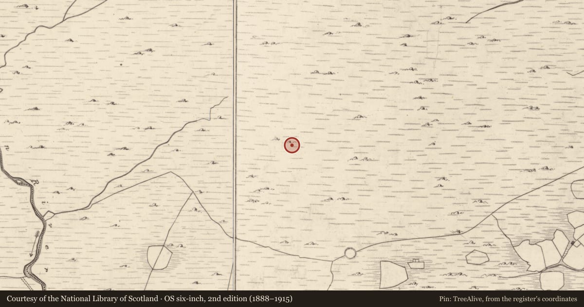 Ordnance Survey six-inch map, 2nd edition (1888–1915) covering the location of Hut site, Mangerton, County Kerry, with a pin at the register's coordinates