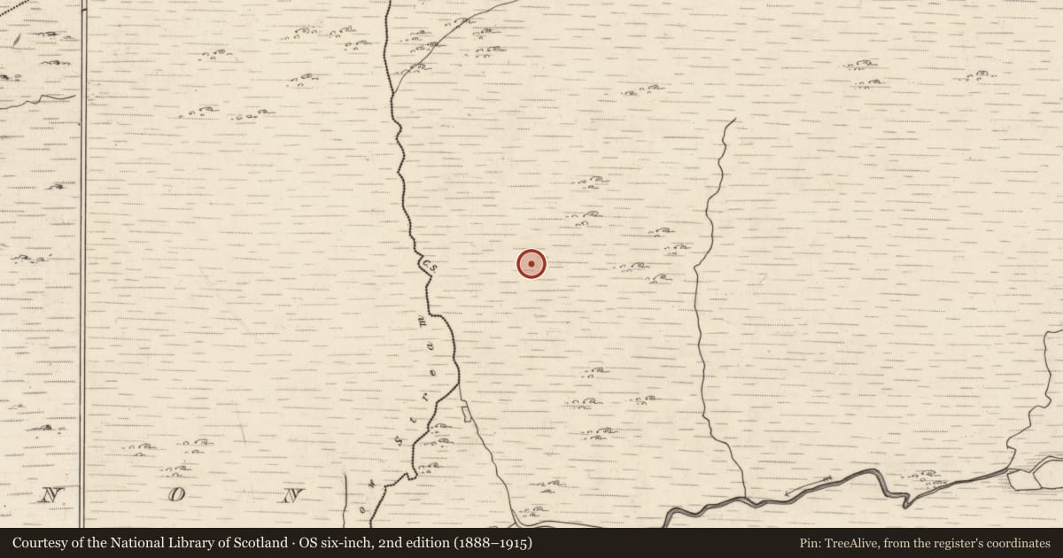 Ordnance Survey six-inch map, 2nd edition (1888–1915) covering the location of Building, Inchee, County Kerry, with a pin at the register's coordinates