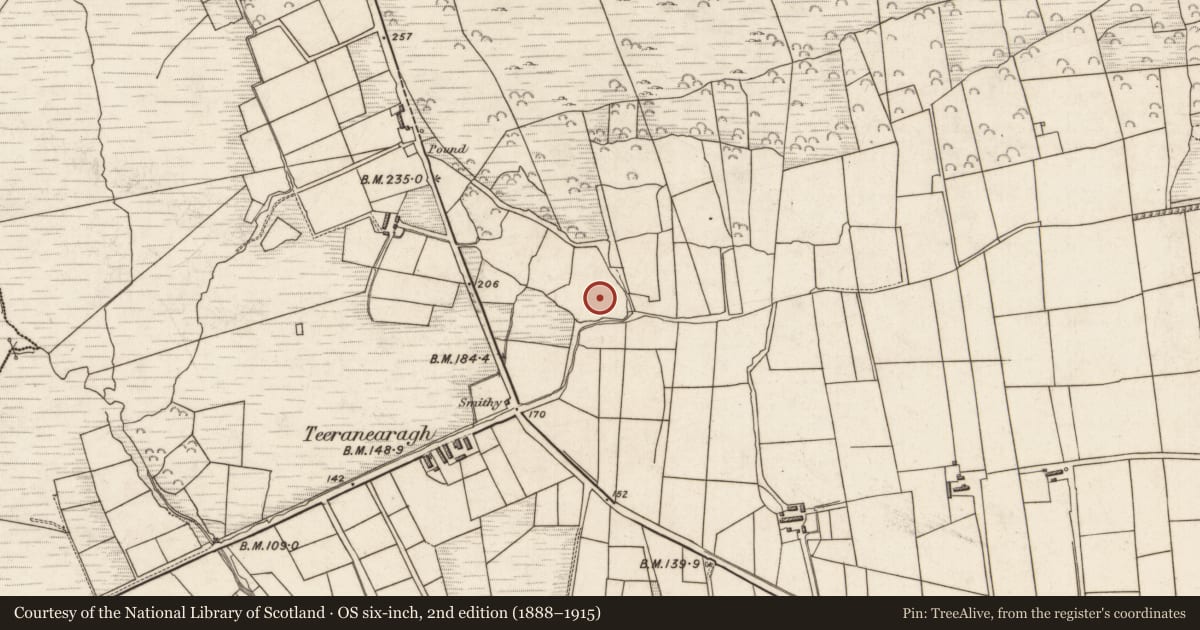 Ordnance Survey six-inch map, 2nd edition (1888–1915) covering the location of Souterrain, Formaoil (TC Trian Iarthach), County Kerry, with a pin at the register's coordinates