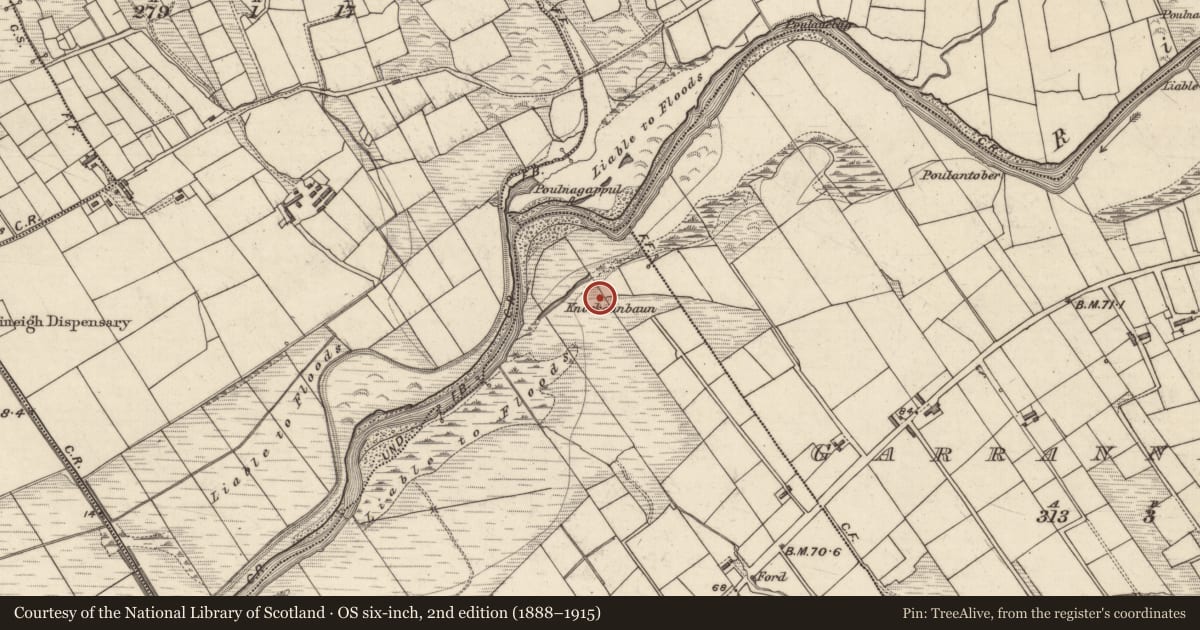 Ordnance Survey six-inch map, 2nd edition (1888–1915) covering the location of Barrow - unclassified, Scarriff, County Kerry, with a pin at the register's coordinates