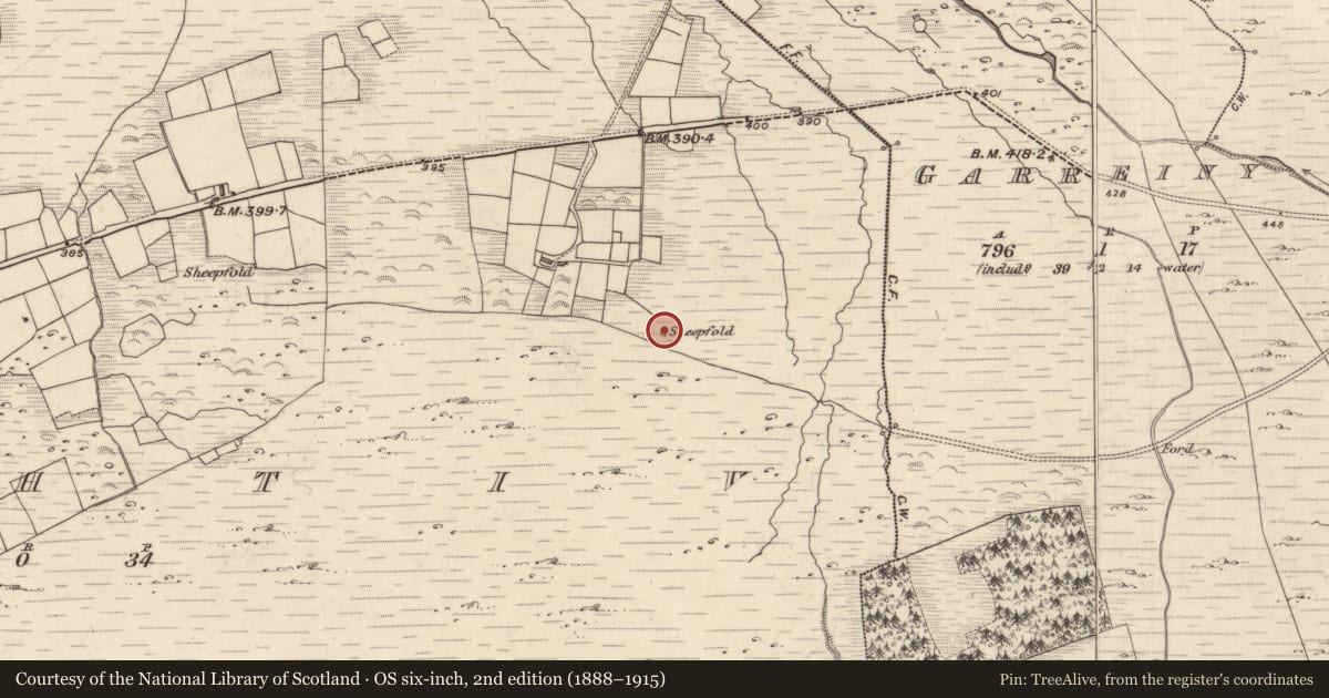 Ordnance Survey six-inch map, 2nd edition (1888–1915) covering the location of Hut site, Ochtaibh, County Kerry, with a pin at the register's coordinates