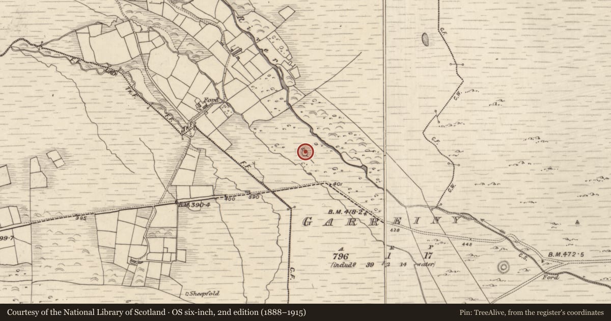 Ordnance Survey six-inch map, 2nd edition (1888–1915) covering the location of Ringfort - cashel, Na Gearreidhní, County Kerry, with a pin at the register's coordinates
