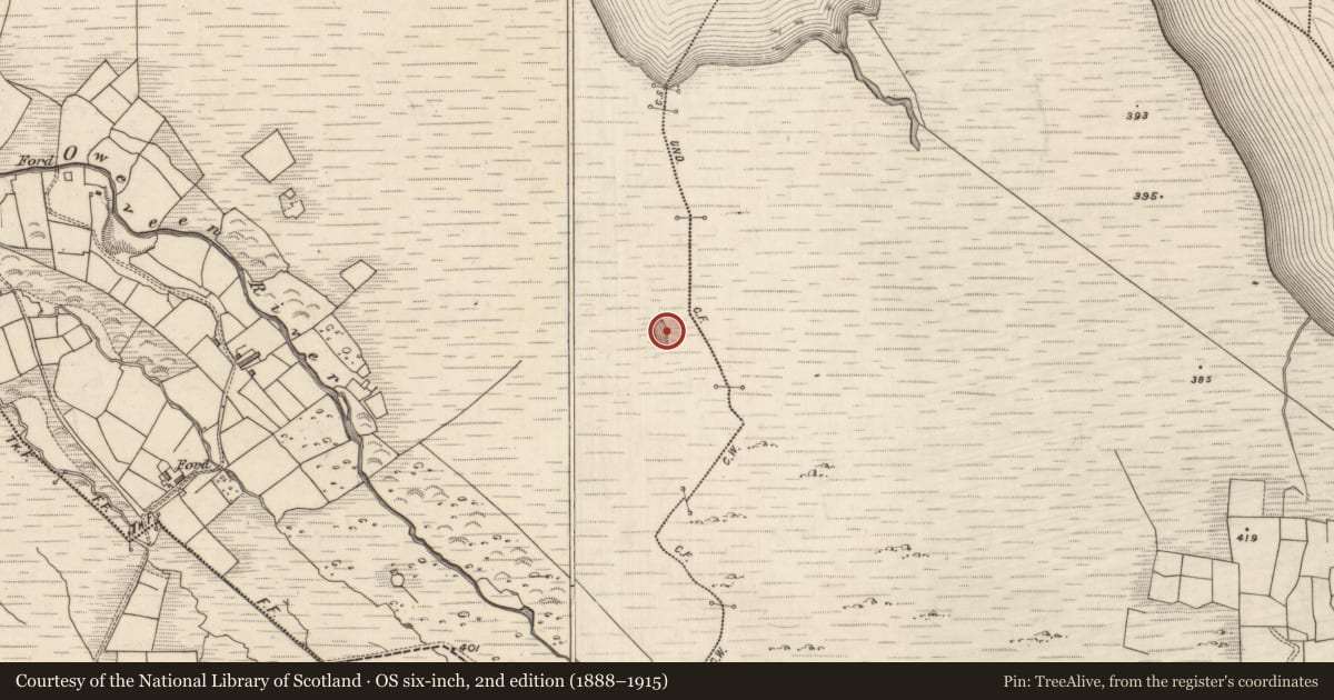 Ordnance Survey six-inch map, 2nd edition (1888–1915) covering the location of Hut site, Na Gearreidhní, County Kerry, with a pin at the register's coordinates