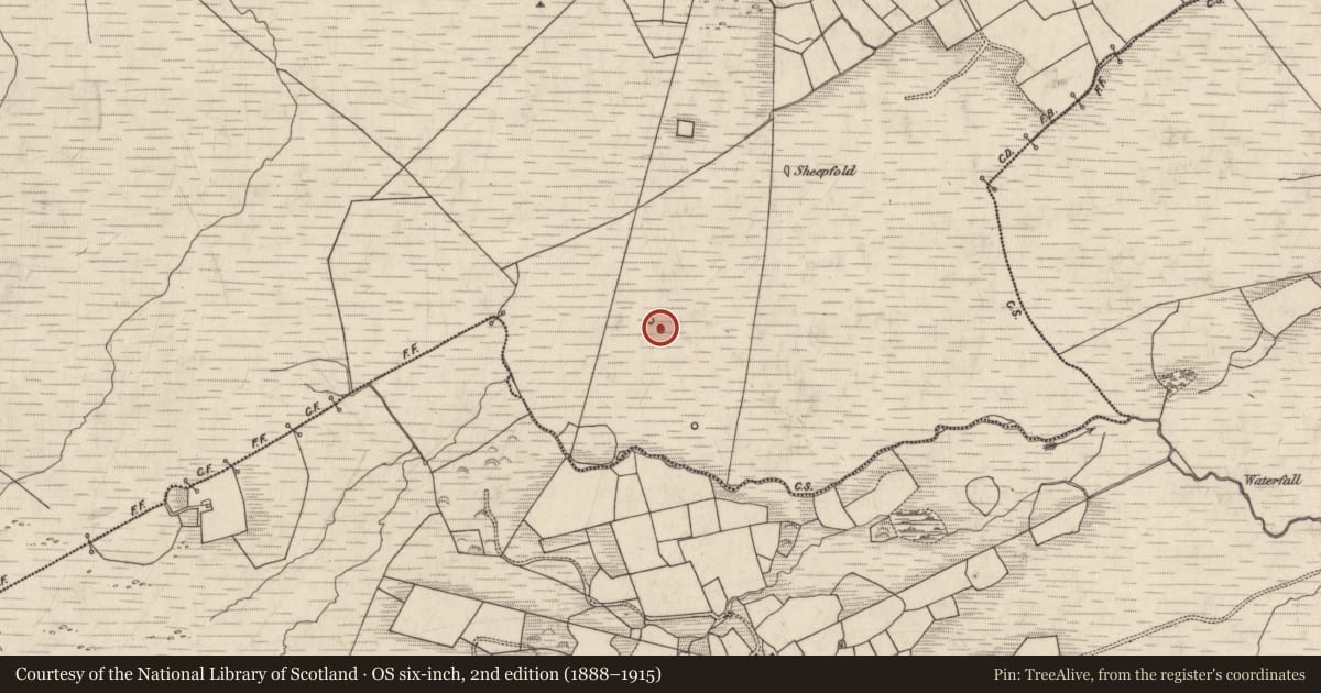 Ordnance Survey six-inch map, 2nd edition (1888–1915) covering the location of Enclosure, Dromlusk, County Kerry, with a pin at the register's coordinates