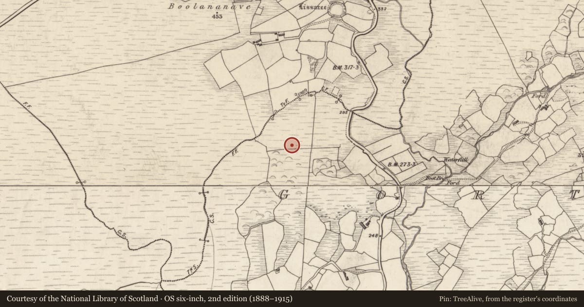 Ordnance Survey six-inch map, 2nd edition (1888–1915) covering the location of Ringfort - rath, Gortagowan, County Kerry, with a pin at the register's coordinates
