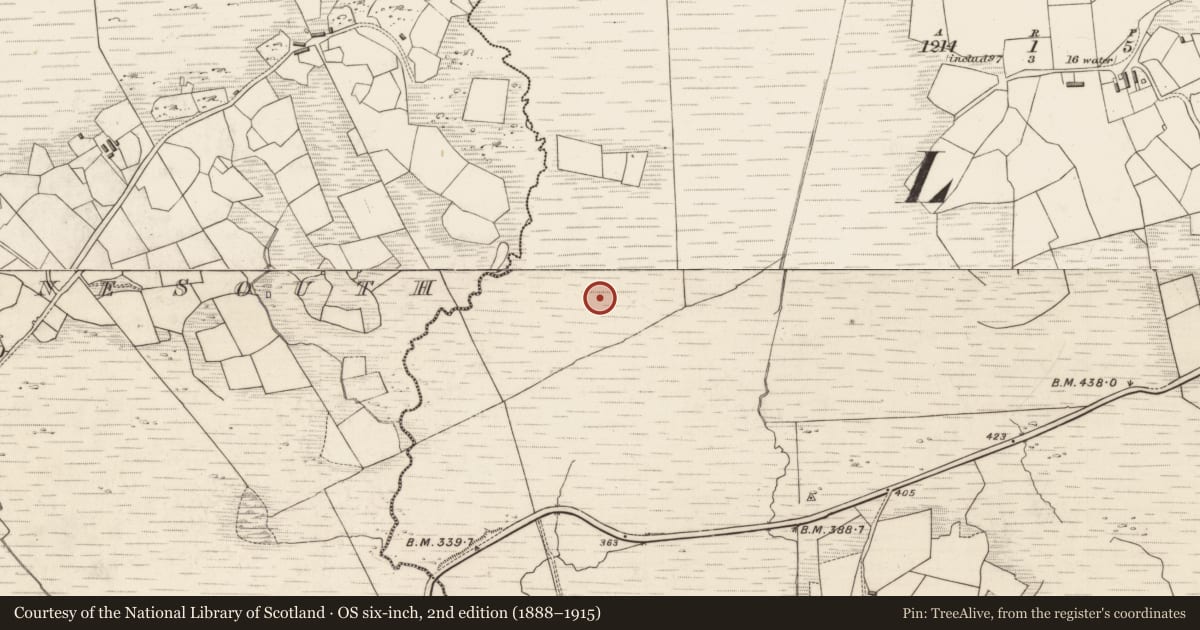 Ordnance Survey six-inch map, 2nd edition (1888–1915) covering the location of Enclosure, Scarteen, County Kerry, with a pin at the register's coordinates
