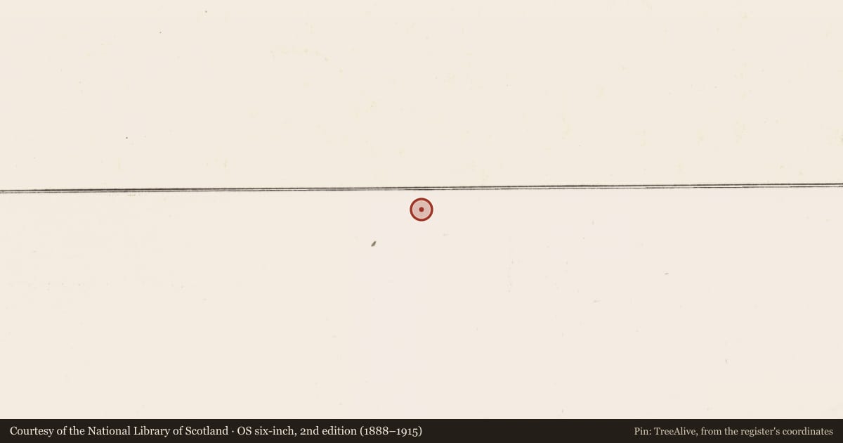 Ordnance Survey six-inch map, 2nd edition (1888–1915) covering the location of Field boundary, Knockanuha, County Kerry, with a pin at the register's coordinates