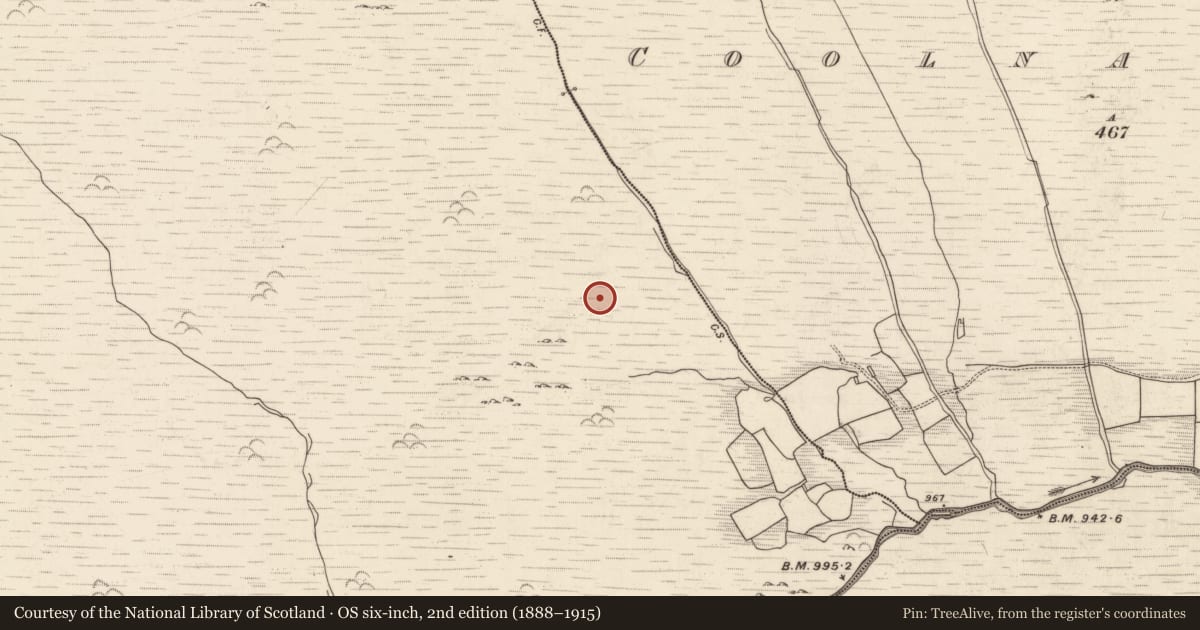 Ordnance Survey six-inch map, 2nd edition (1888–1915) covering the location of Earthwork, Barnastooka, County Kerry, with a pin at the register's coordinates