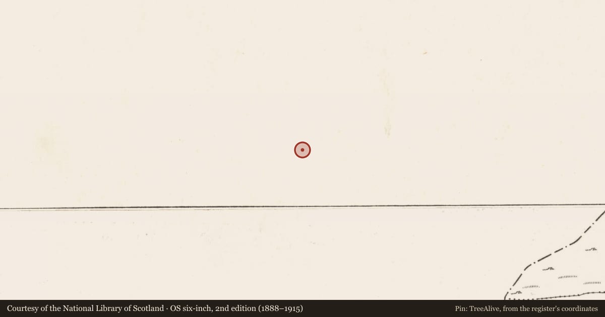 Ordnance Survey six-inch map, 2nd edition (1888–1915) covering the location of Bullaun stone, Grousemount, County Kerry, with a pin at the register's coordinates