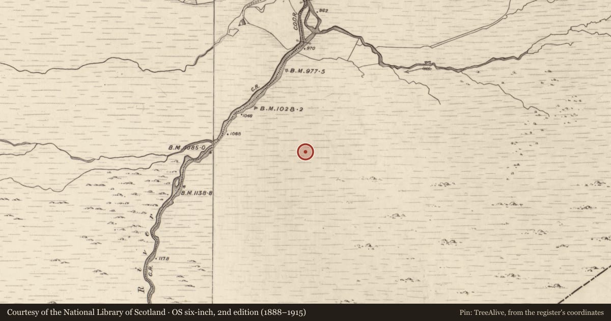Ordnance Survey six-inch map, 2nd edition (1888–1915) covering the location of Hut site, Grousemount, County Kerry, with a pin at the register's coordinates