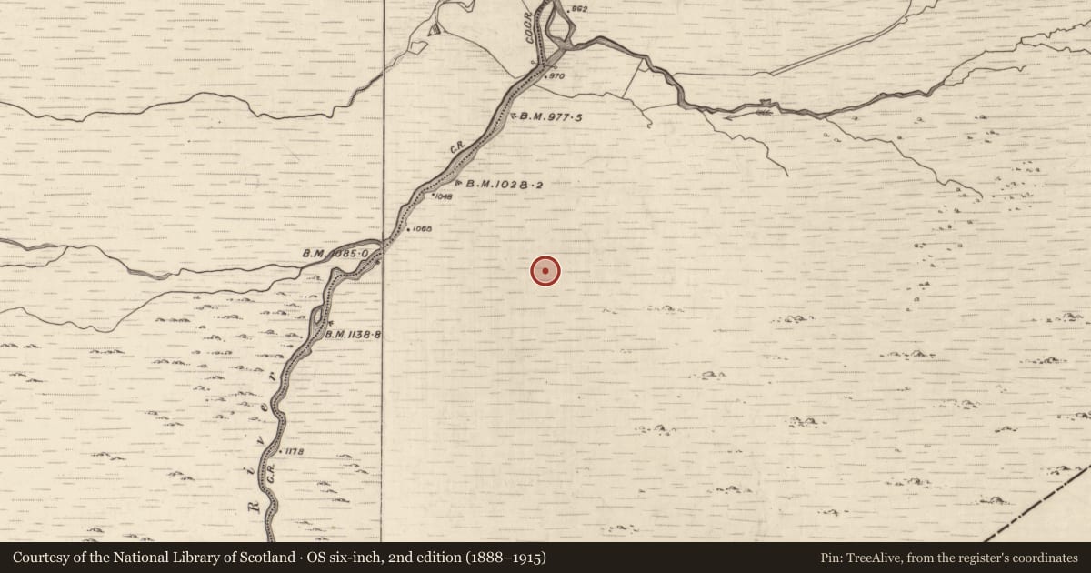 Ordnance Survey six-inch map, 2nd edition (1888–1915) covering the location of Hut site, Grousemount, County Kerry, with a pin at the register's coordinates