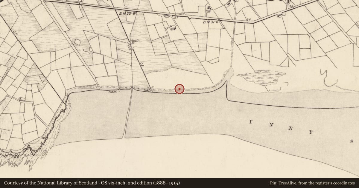 Ordnance Survey six-inch map, 2nd edition (1888–1915) covering the location of Field boundary, Imleach Na Muc, County Kerry, with a pin at the register's coordinates