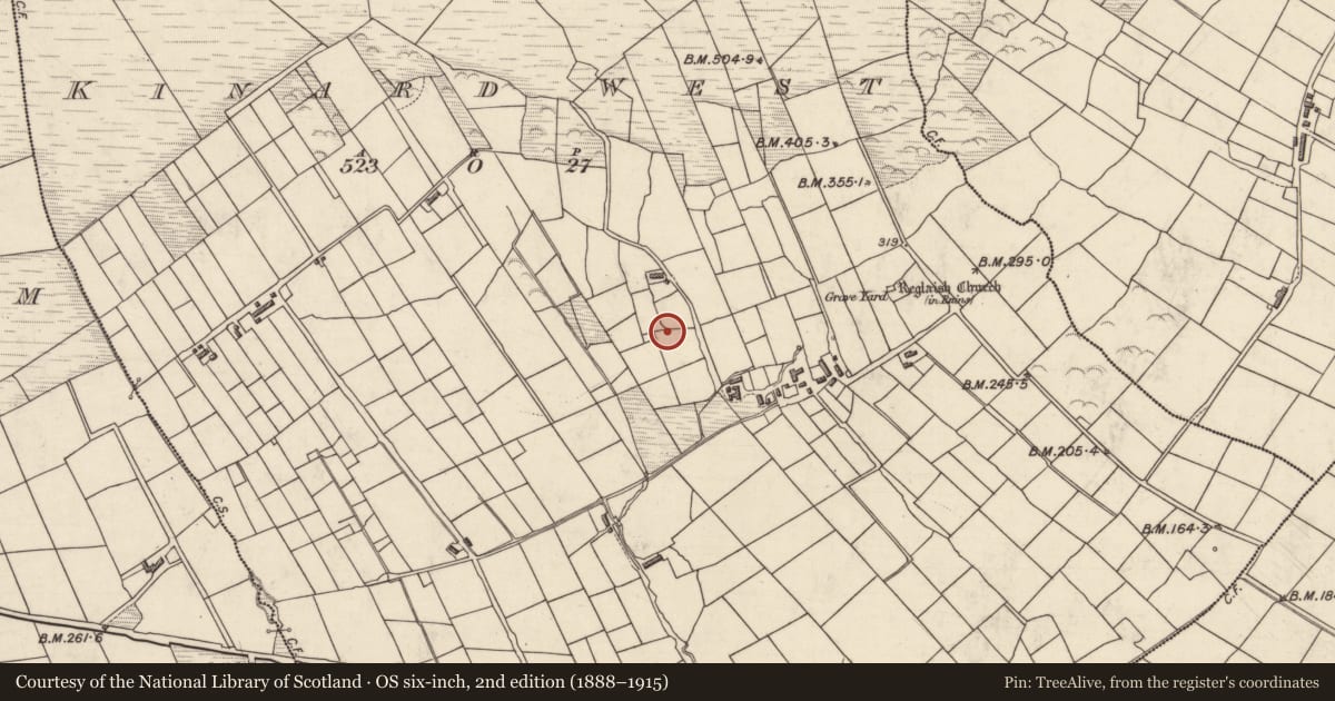 Ordnance Survey six-inch map, 2nd edition (1888–1915) covering the location of Enclosure, Cinn Aird Thiar (TC Baile an Sceilg), County Kerry, with a pin at the register's coordinates