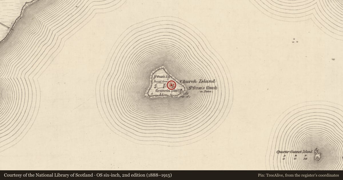 Ordnance Survey six-inch map, 2nd edition (1888–1915) covering the location of House - 18th/19th century, Church Island, County Kerry, with a pin at the register's coordinates
