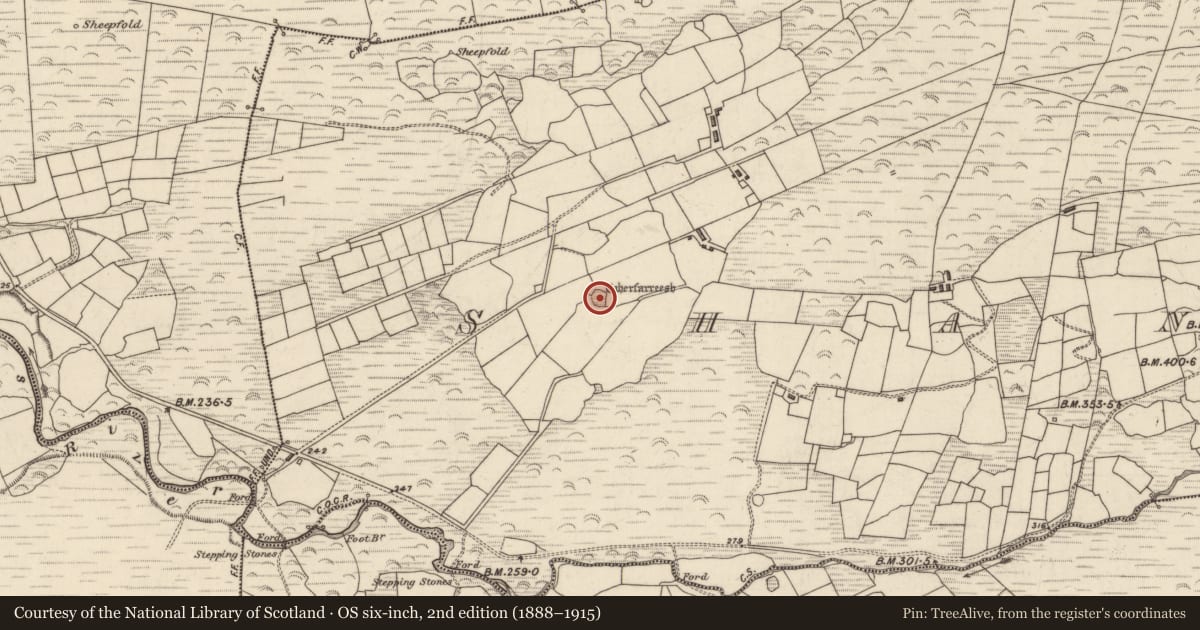 Ordnance Survey six-inch map, 2nd edition (1888–1915) covering the location of Ringfort - cashel, An Seanchnoc (Dún Cíaráin Theas), County Kerry, with a pin at the register's coordinates
