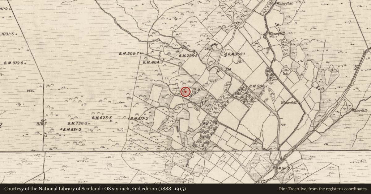 Ordnance Survey six-inch map, 2nd edition (1888–1915) covering the location of Souterrain, Staigue, County Kerry, with a pin at the register's coordinates