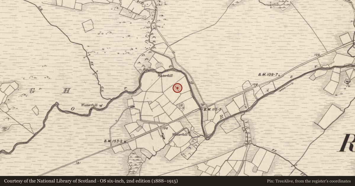 Ordnance Survey six-inch map, 2nd edition (1888–1915) covering the location of Souterrain, Derry West, County Kerry, with a pin at the register's coordinates