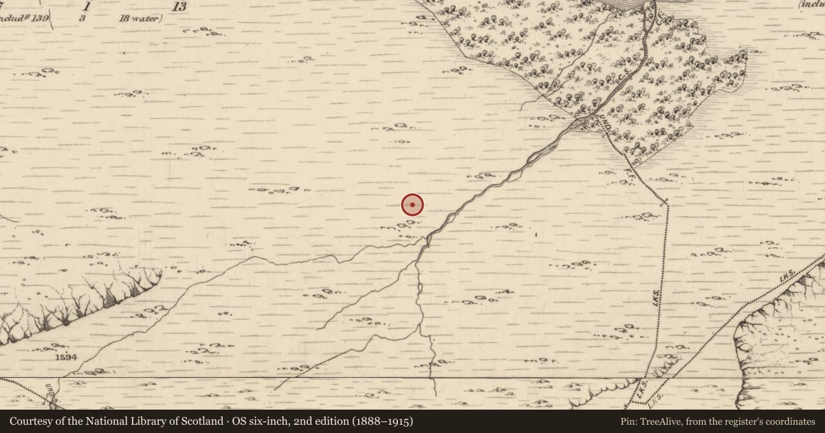 Ordnance Survey six-inch map, 2nd edition (1888–1915) covering the location of Hut site, Uragh, County Kerry, with a pin at the register's coordinates