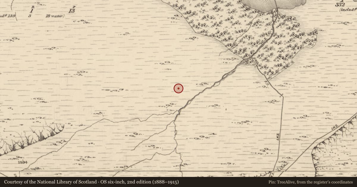 Ordnance Survey six-inch map, 2nd edition (1888–1915) covering the location of Hut site, Uragh, County Kerry, with a pin at the register's coordinates