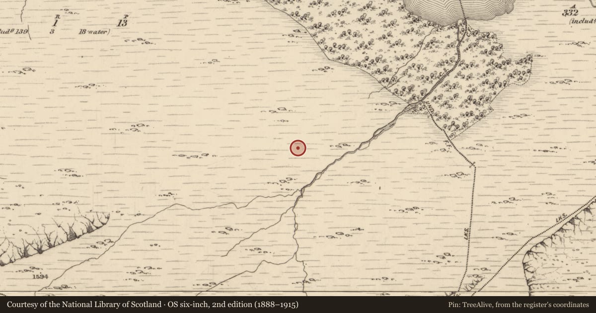 Ordnance Survey six-inch map, 2nd edition (1888–1915) covering the location of Hut site, Uragh, County Kerry, with a pin at the register's coordinates