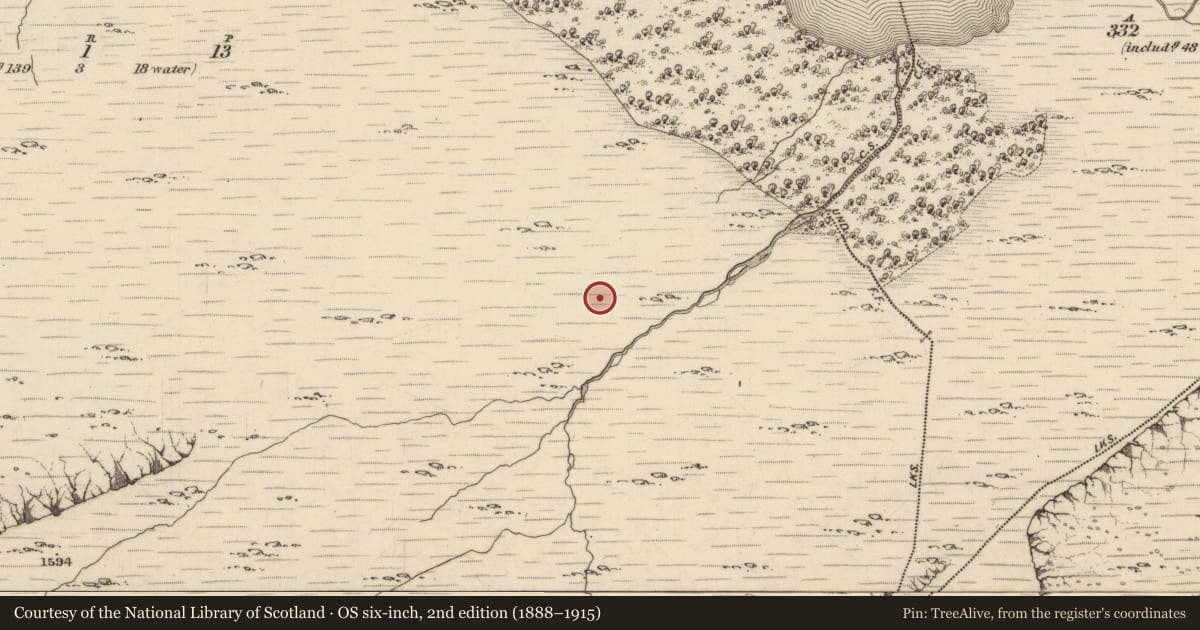 Ordnance Survey six-inch map, 2nd edition (1888–1915) covering the location of Hut site, Uragh, County Kerry, with a pin at the register's coordinates