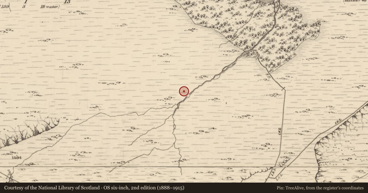 Ordnance Survey six-inch map, 2nd edition (1888–1915) covering the location of Fulacht fia, Uragh, County Kerry, with a pin at the register's coordinates