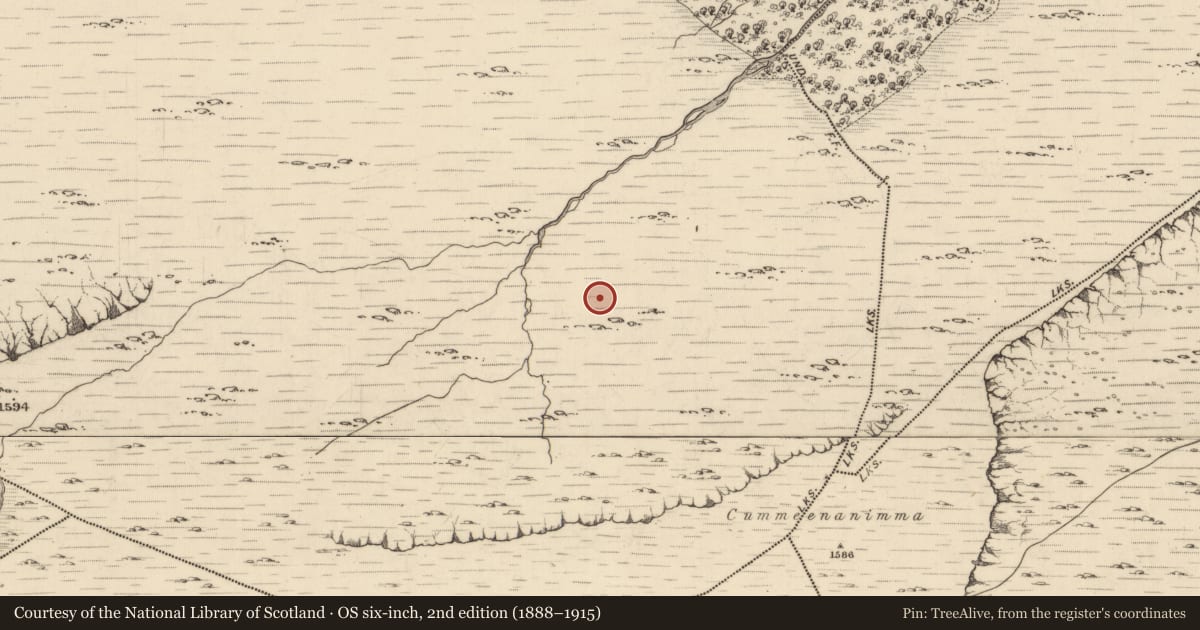 Ordnance Survey six-inch map, 2nd edition (1888–1915) covering the location of Hut site, Uragh, County Kerry, with a pin at the register's coordinates