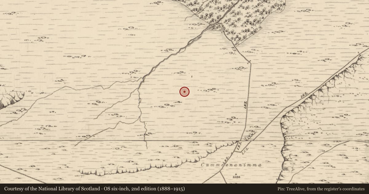 Ordnance Survey six-inch map, 2nd edition (1888–1915) covering the location of Hut site, Uragh, County Kerry, with a pin at the register's coordinates