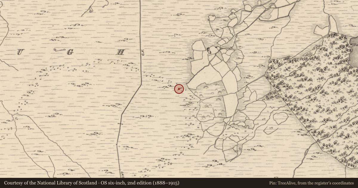 Ordnance Survey six-inch map, 2nd edition (1888–1915) covering the location of Enclosure, Uragh, County Kerry, with a pin at the register's coordinates