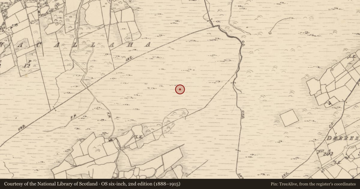 Ordnance Survey six-inch map, 2nd edition (1888–1915) covering the location of Mass-house, Carks, County Kerry, with a pin at the register's coordinates