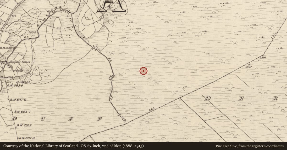 Ordnance Survey six-inch map, 2nd edition (1888–1915) covering the location of Hut site, Derrygarriv, County Kerry, with a pin at the register's coordinates