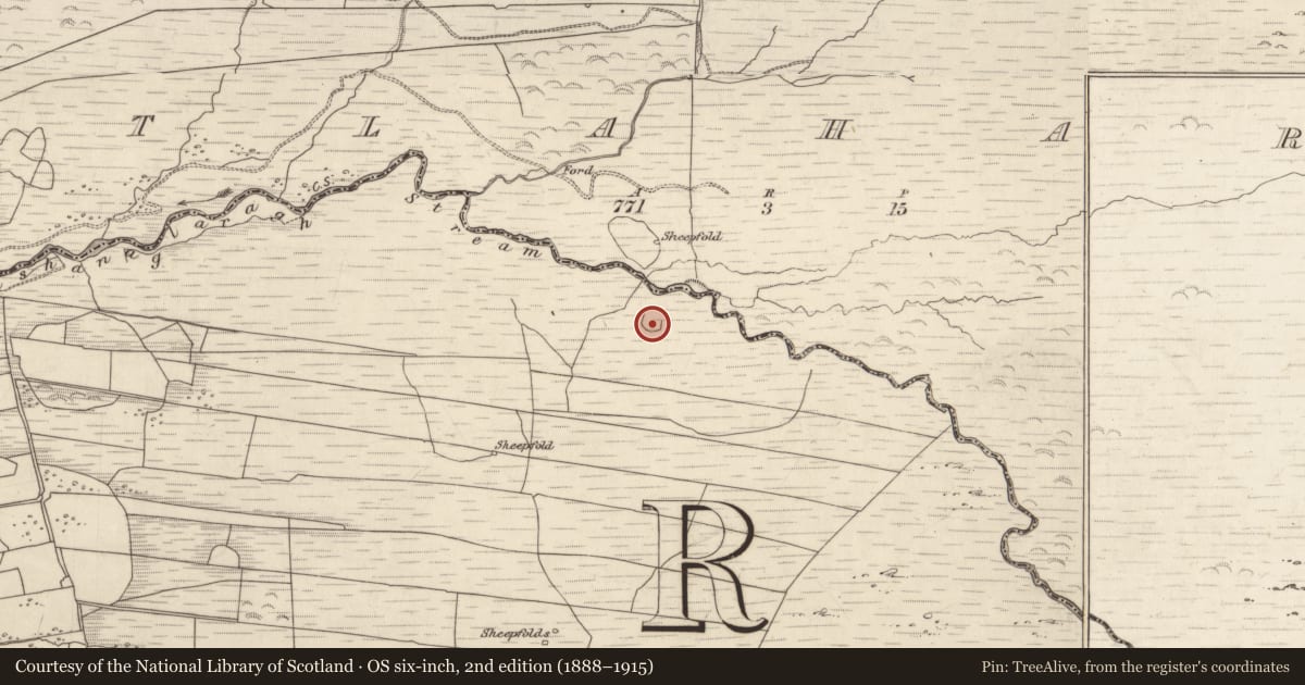 Ordnance Survey six-inch map, 2nd edition (1888–1915) covering the location of Ringfort - rath, Coolnagoppoge, County Kerry, with a pin at the register's coordinates