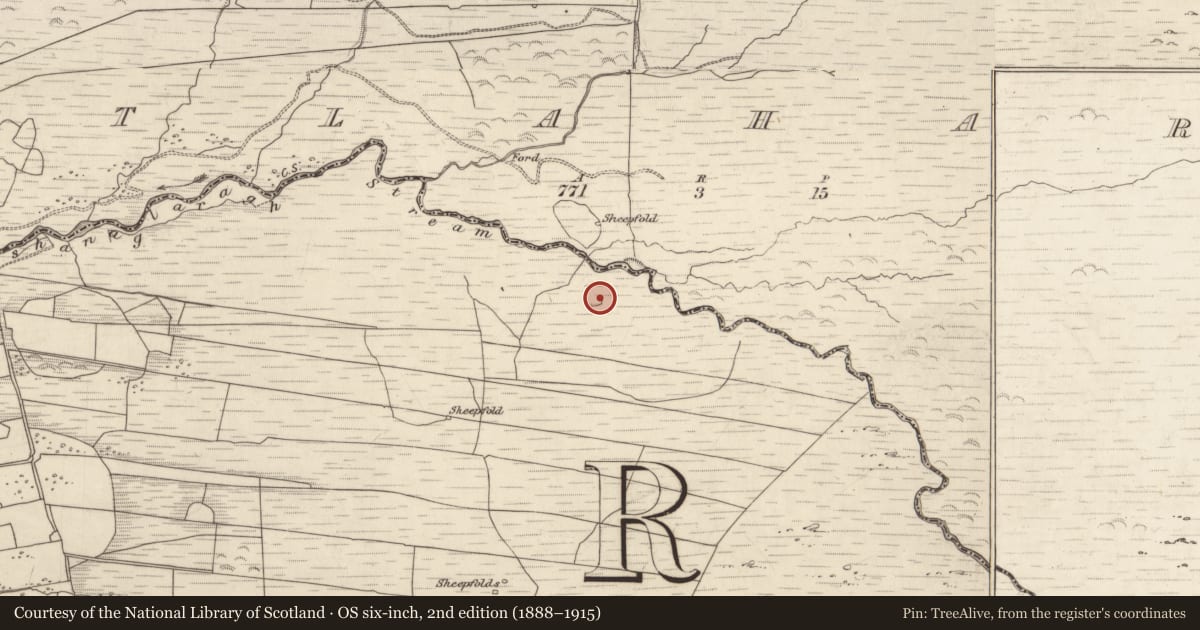Ordnance Survey six-inch map, 2nd edition (1888–1915) covering the location of Souterrain, Coolnagoppoge, County Kerry, with a pin at the register's coordinates