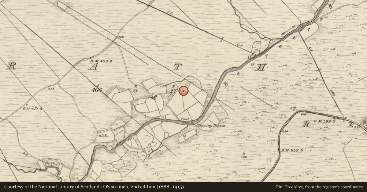 Ordnance Survey six-inch map, 2nd edition (1888–1915) covering the location of Souterrain, Rath, County Kerry, with a pin at the register's coordinates