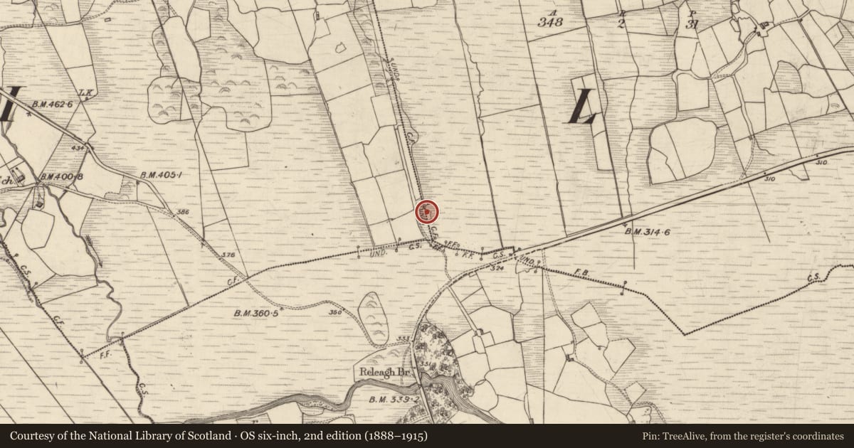 Ordnance Survey six-inch map, 2nd edition (1888–1915) covering the location of Ringfort - rath, Letterdunane, County Kerry, with a pin at the register's coordinates