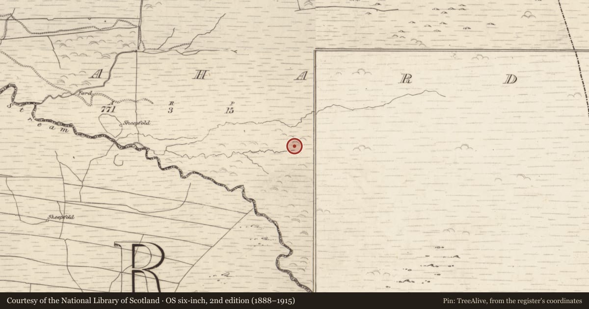 Ordnance Survey six-inch map, 2nd edition (1888–1915) covering the location of Hut site, Gortlahard, County Kerry, with a pin at the register's coordinates