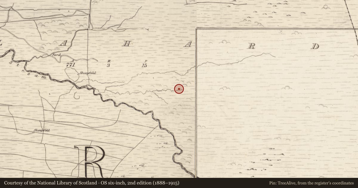 Ordnance Survey six-inch map, 2nd edition (1888–1915) covering the location of Enclosure, Gortlahard, County Kerry, with a pin at the register's coordinates