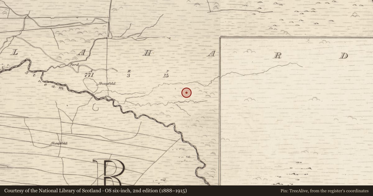 Ordnance Survey six-inch map, 2nd edition (1888–1915) covering the location of Field boundary, Gortlahard, County Kerry, with a pin at the register's coordinates