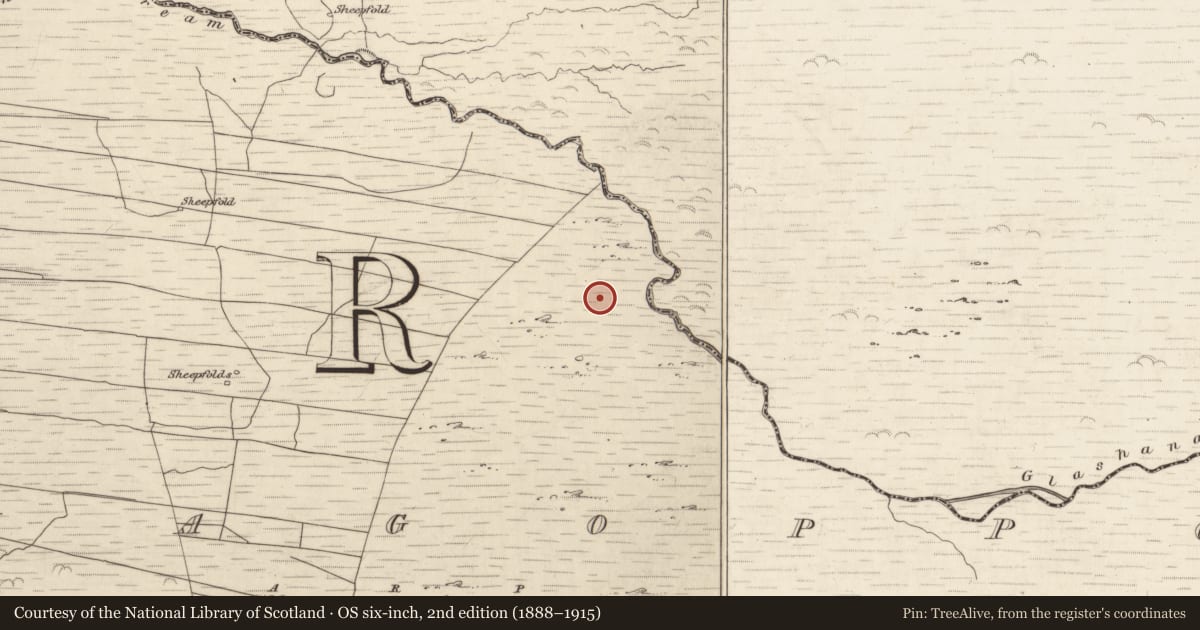 Ordnance Survey six-inch map, 2nd edition (1888–1915) covering the location of Field system, Coolnagoppoge, County Kerry, with a pin at the register's coordinates