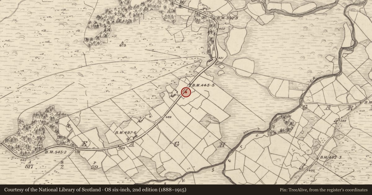 Ordnance Survey six-inch map, 2nd edition (1888–1915) covering the location of Souterrain, Releagh, County Kerry, with a pin at the register's coordinates